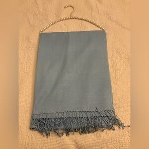 Portolano Luxury Cashmere Pashmina Wrap Scarf – Sky Blue Fringe